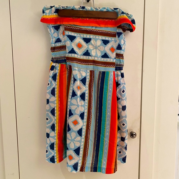 ZARA (TRF) Multicolour Strapless Dress with Bow - Picture 1 of 8